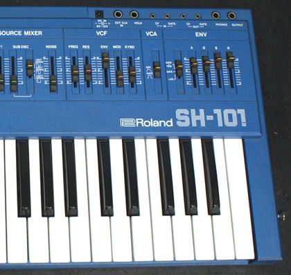 Roland-Blue SH-101 with mod grip and strap